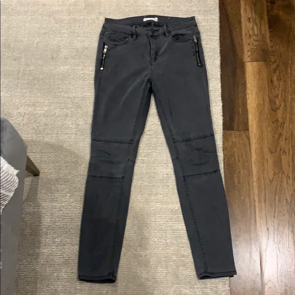 Unpublished Gray/Black Skinny Jeans with Zippers